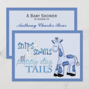 Snips & Snails Baby Boy Blå Dusch Inbjudan