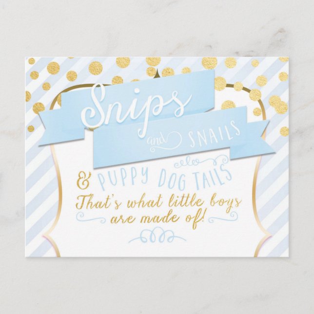 Snips & Snails Pojkarnas Annonserings Foto Postkor Meddelande Vykort (Framsida)