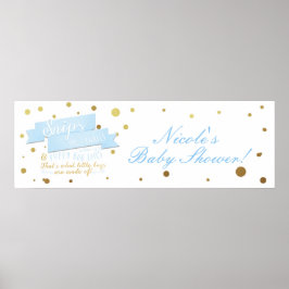 Snips & Snigel Boys Blue & Guld Baby Shower Banner Poster