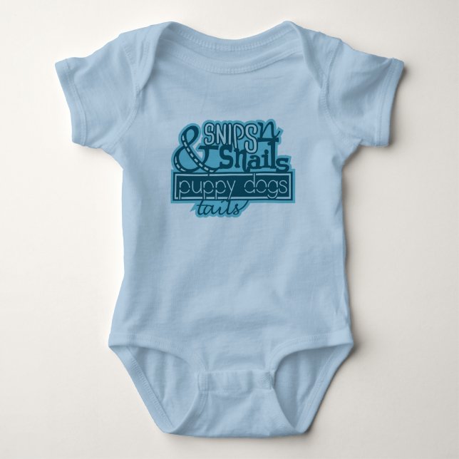 Snips Snigel Puppy Hund Pojke Creeper Romper Tee (Framsida)
