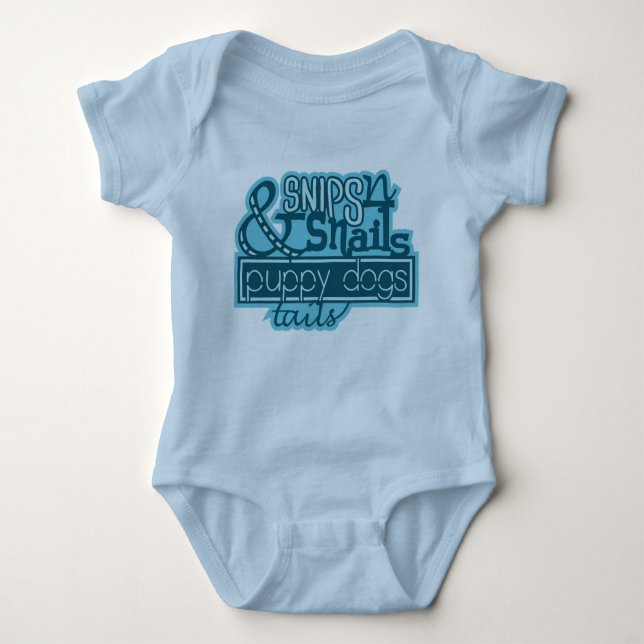 Snips Snigel Puppy Hund Pojke Creeper Romper Tee Shirt (Framsida)