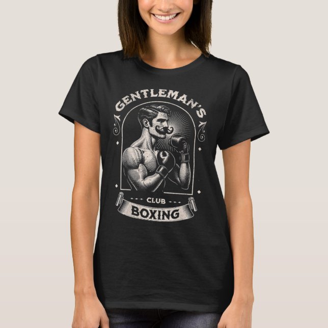 #snirt Gentleman's Boxing Club Retro With Box Boxe T Shirt (Framsida)