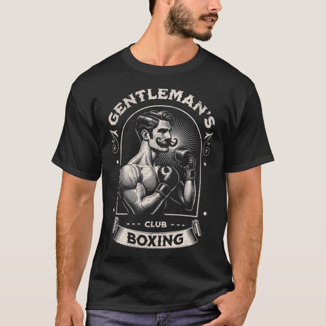 #snirt Gentleman's Boxningsklubb Retro Med Box Box T Shirt (Framsida)