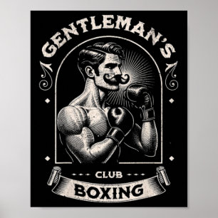#snirt Gentleman's Boxningsklubb Retro Med Låda Bo Poster