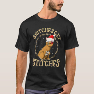 Snitches Get Stitches Cute Cat Family Matchning T Shirt
