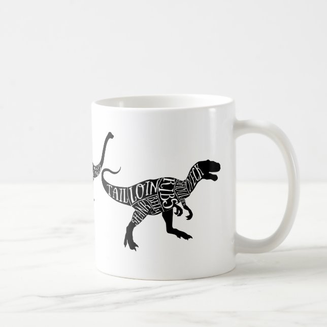 Snitt för kött för den DinosaurTrex diplodocusen Kaffemugg (Höger)
