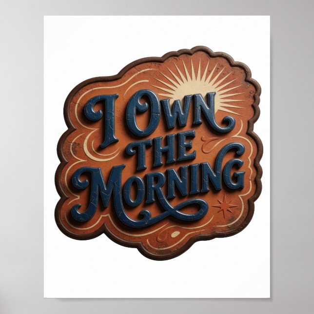 Snittig blå JAG ÄGER MORGONEN Poster (Framsidan)