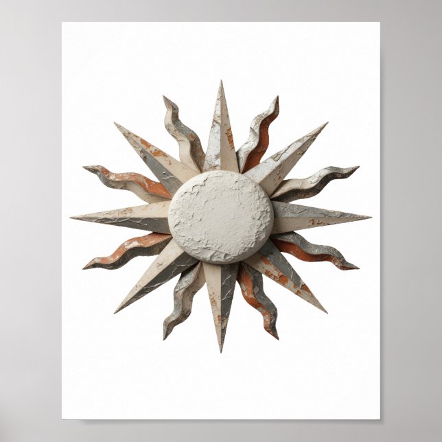 Snittig grå ABSTRAKT KONST Grafisk design Poster (Framsidan)