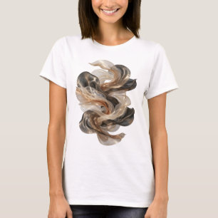 Snittig Grå ABSTRAKT KONST Konstnärligt Motiv T Shirt
