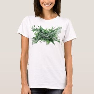 Snittig grön ABSTRAKT KONST Konstnärligt motiv T Shirt