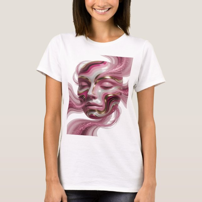 Snittig guld ABSTRAKT KONST Statement Design T Shirt (Framsida)