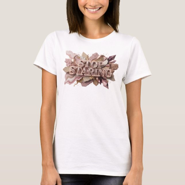 Snittig röd STOPPA GAPANDE Citattröja T Shirt (Framsida)