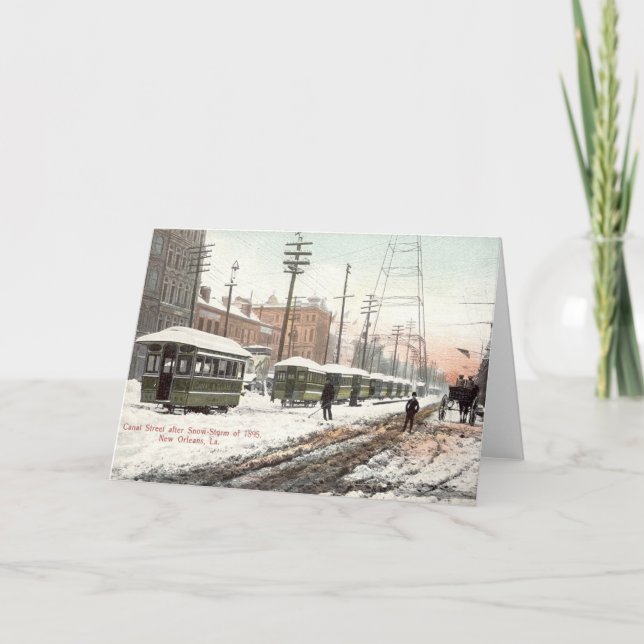 Snö 1895 för New Orleans kanalSt Kort (Framsida)