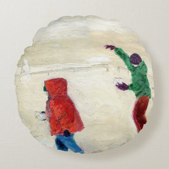 Snö! 2014 rund kudde (Framsidan)