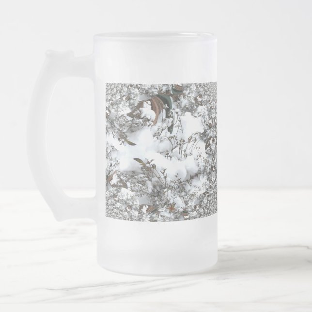 Snö Abstrakt Frostat Ölglas (Vänster)