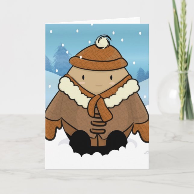 Snö äggkort helgkort (Framsida)