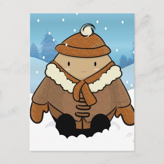 Snö äggvykort vykort (Framsida)