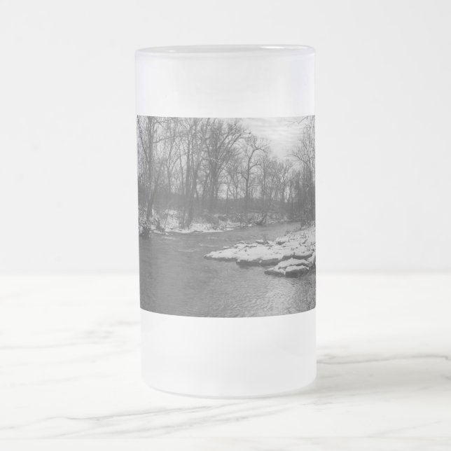 Snö Along James River Grayscale Frosted Glass Bee Frostat Ölglas (Center)