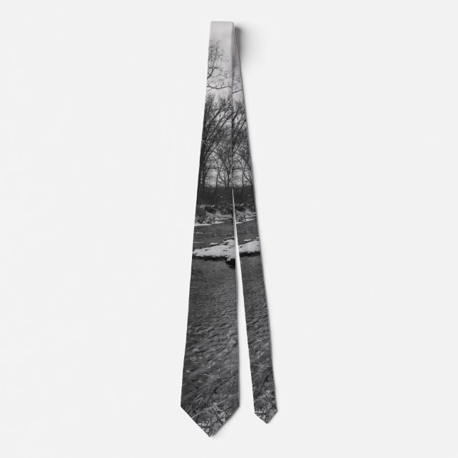 Snö Along James River Grayscale Neck Tie Slips (Framsida)