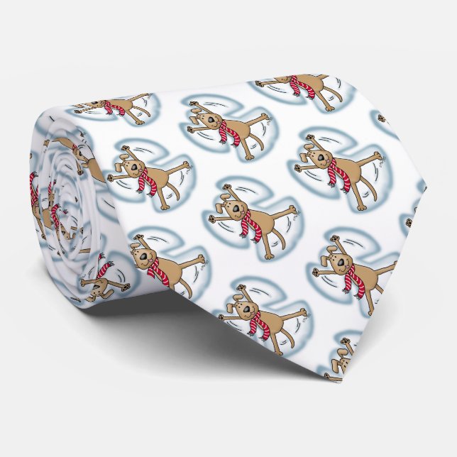 Snö Angel Hund Cute jul-Helgdag Funny Slips (Rullad)