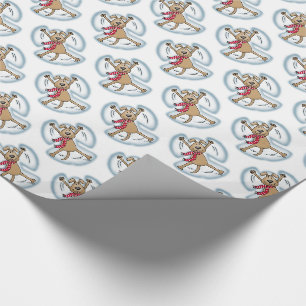 Snö Angel Hund Roligt Cute jul Helgdag Funny Presentpapper