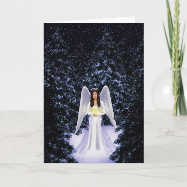 Snö Angel-julkort Helgkort (Framsida)