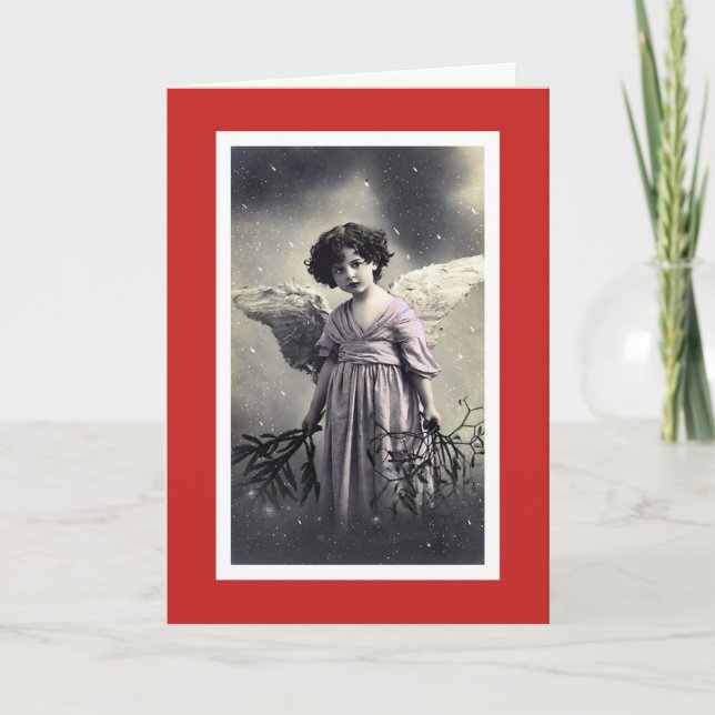 SNÖ ÄNGEL JULKORT KORT (Framsida)