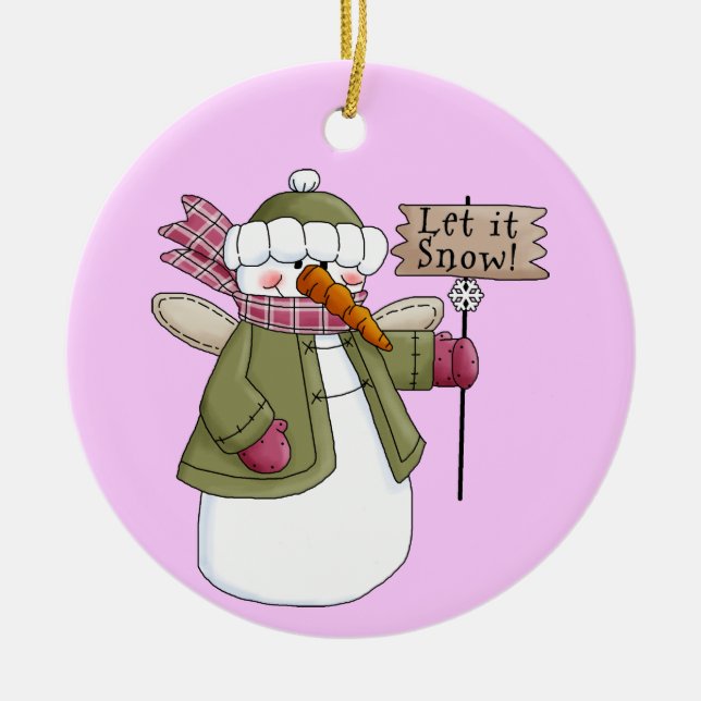 Snö Angel Låt det snöa Ornament (Framsidan)