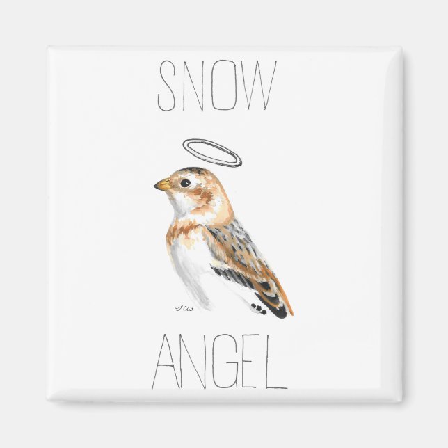 Snö Angel (Snö Bunting) Magnet (Framsidan)