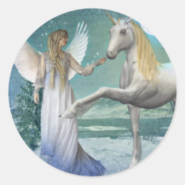 Snö Angel (Stickers) Runt Klistermärke