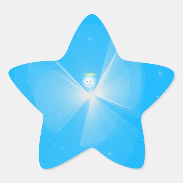 Snö Angel Stjärnformat Klistermärke (Framsida)