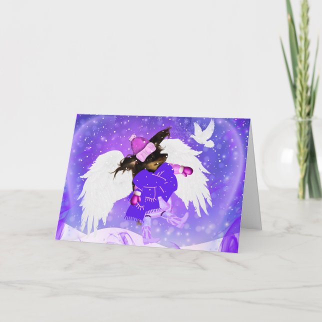 Snö Angel Weenie-Hund-hälsningskort Kort (Framsida)