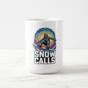 Snö anropar Snowboarder Kaffemugg
