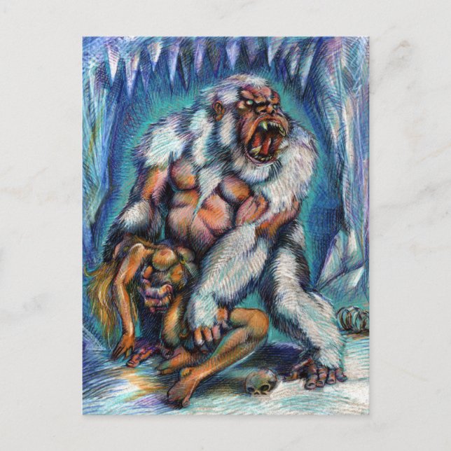 Snö Ape & Captive Vykort (Framsida)