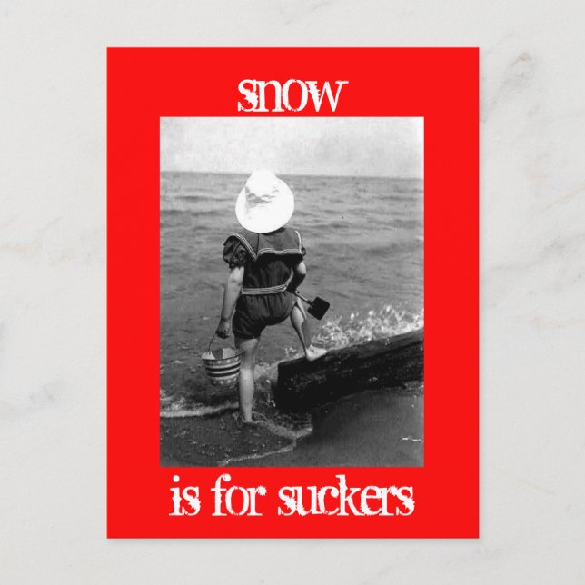 Snö är för ett följkort vykort (Framsida)