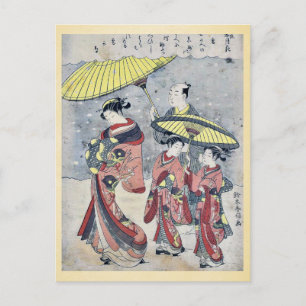 Snö av Suzuki, Harunobu Ukiyoe Vykort