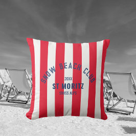 Snö Beach Klubb Red Cabana Rand Winter Kudde