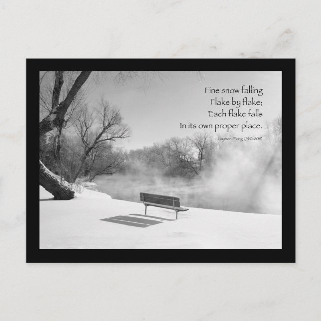 Snö Bench in Silence Vykort (Framsida)