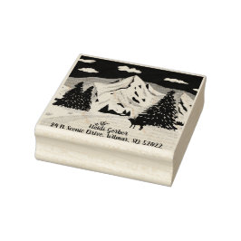 Snö bergen stämpel