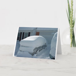 "Snö bil" ovanpå bilen. Snöstorm 2010 Kort