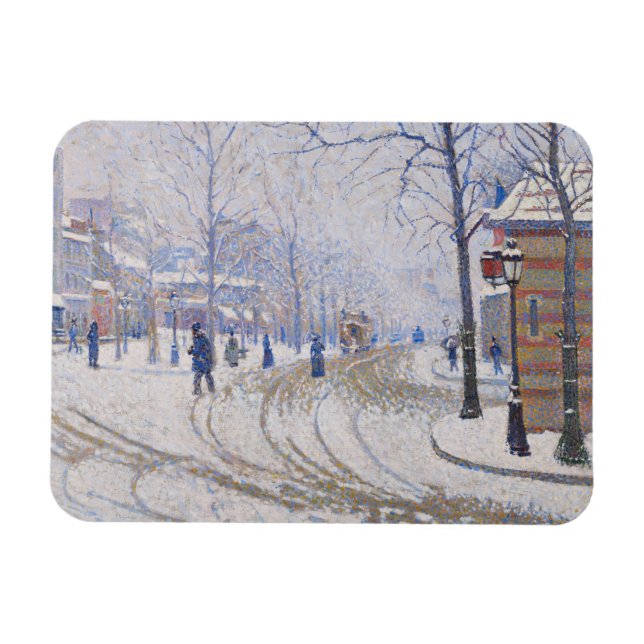 Snö, Boulevard de Clichy, Paris, 1886 Magnet (Horisontell)