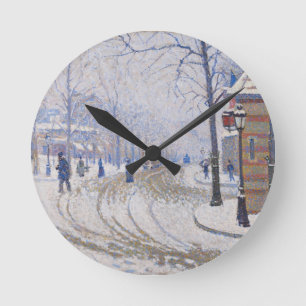 Snö Boulevard de Clichy, Paris, 1886 Rund Klocka