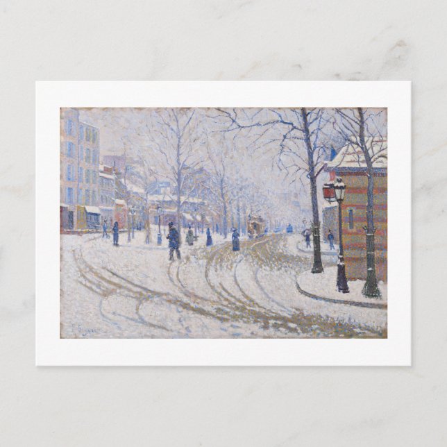 Snö, Boulevard de Clichy, Paris, 1886 Vykort (Framsida)
