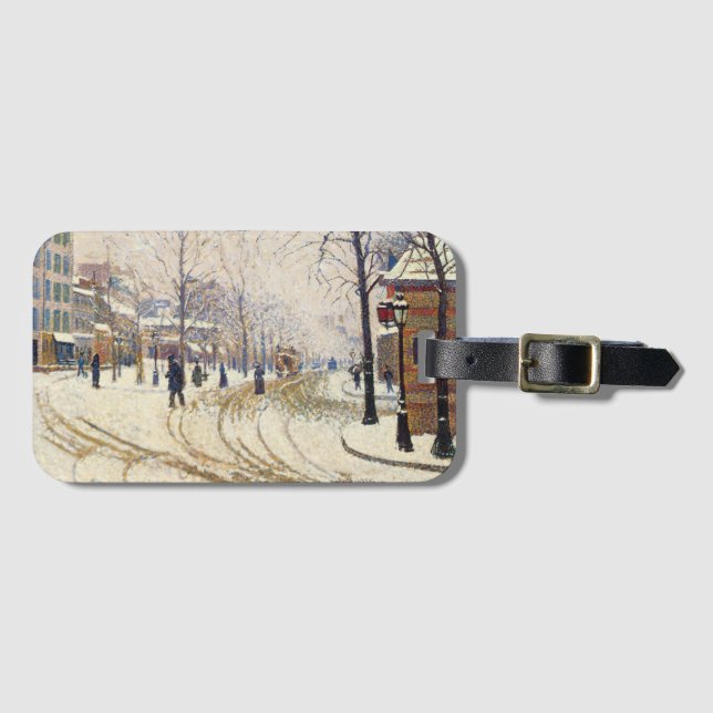 Snö, Boulevard de Clichy, Paris av Paul Signac Bagagebricka (Framsida horisontal)