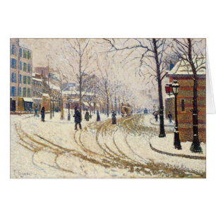 Snö, Boulevard de Clichy, Paris av Paul Signac Hälsningskort