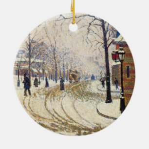Snö, Boulevard de Clichy, Paris av Paul Signac Julgransprydnad Keramik