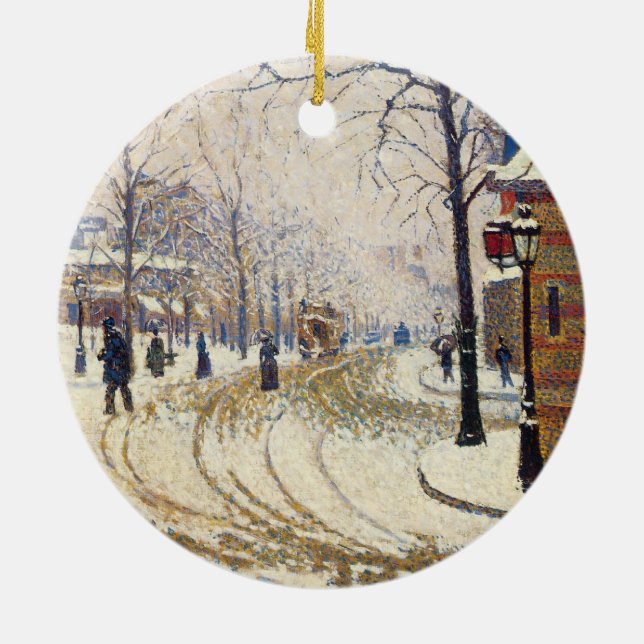 Snö, Boulevard de Clichy, Paris av Paul Signac Julgransprydnad Keramik (Baksidan)