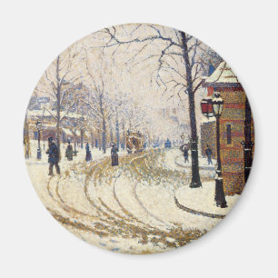 Snö, Boulevard de Clichy, Paris av Paul Signac Magnet