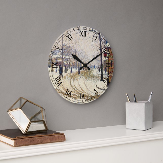 Snö, Boulevard de Clichy, Paris av Paul Signac Stor Klocka (Kontor)
