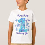 Snö Brother of the First Birthday, fryst T Shirt<br><div class="desc">Grattis till baby första födelsedag med denna speciella t-shirt,  speciell och personlig-design</div>